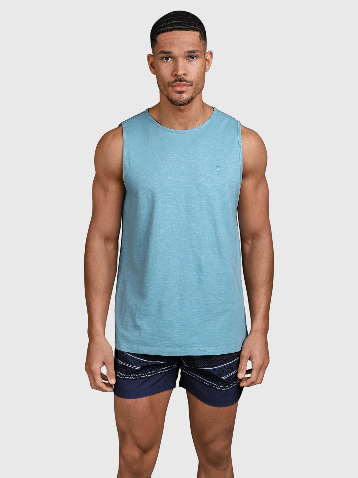 Malaku-Slub Herren Singlet | Adriatic Blue