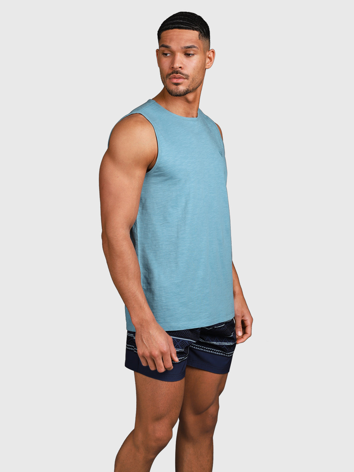 Malaku-Slub Herren Singlet | Adriatic Blue