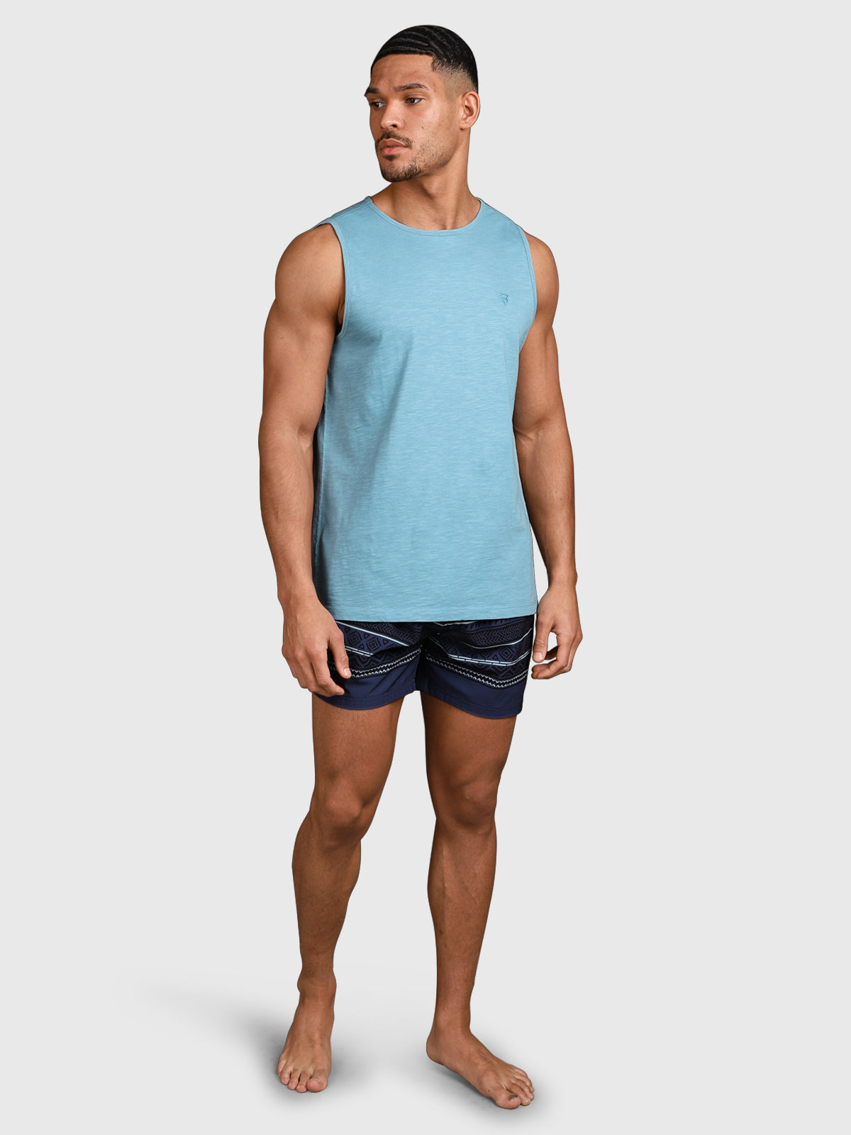 Malaku-Slub Herren Singlet | Adriatic Blue
