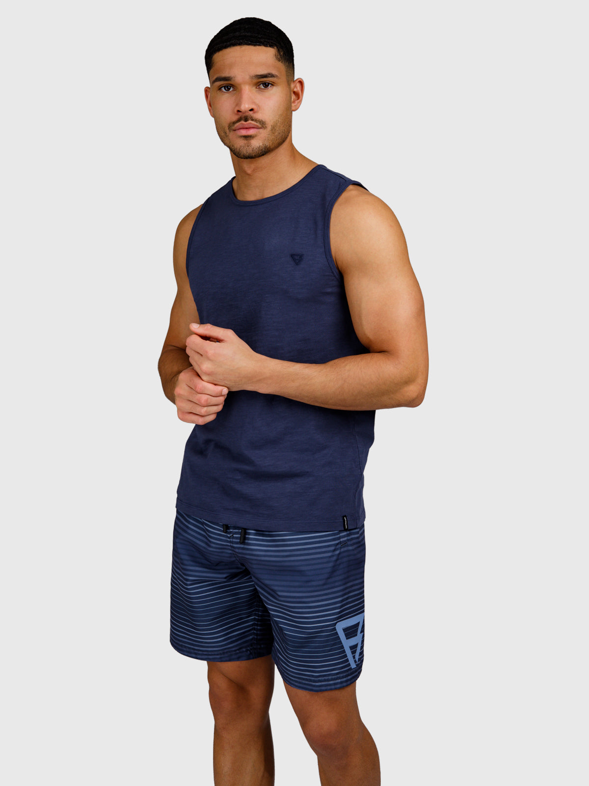 Malaku-Slub Men Singlet | Indigo Blue
