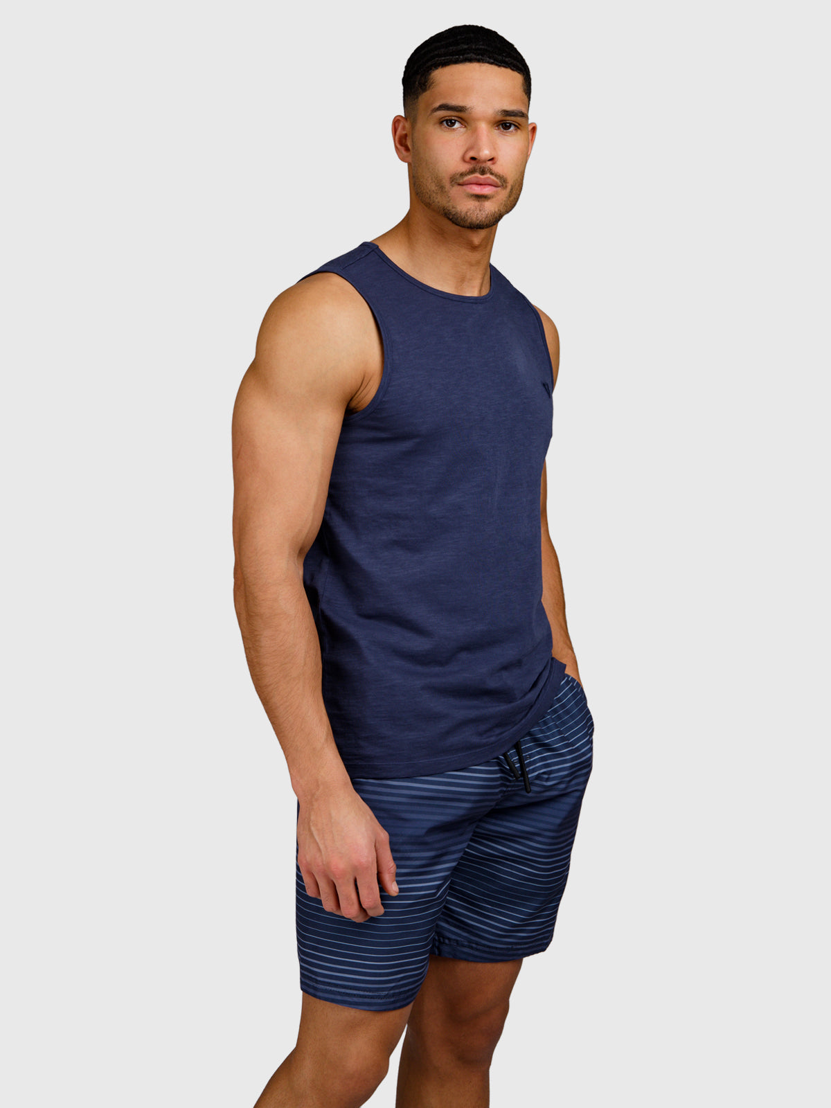 Malaku-Slub Men Singlet | Indigo Blue