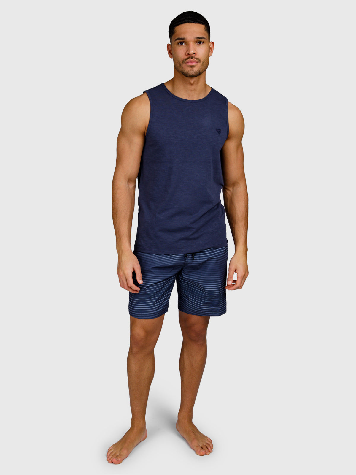 Malaku-Slub Men Singlet | Indigo Blue