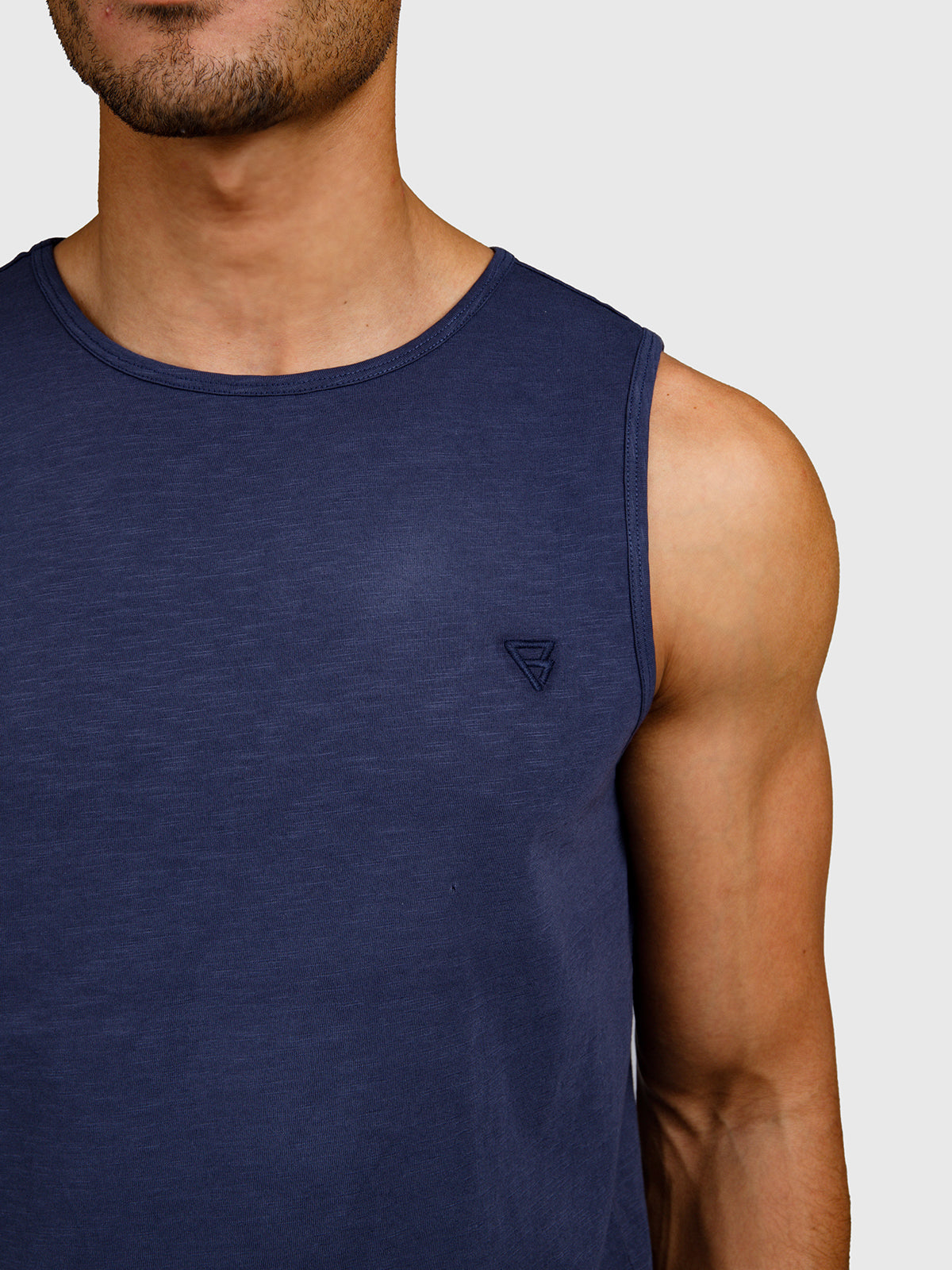 Malaku-Slub Men Singlet | Indigo Blue