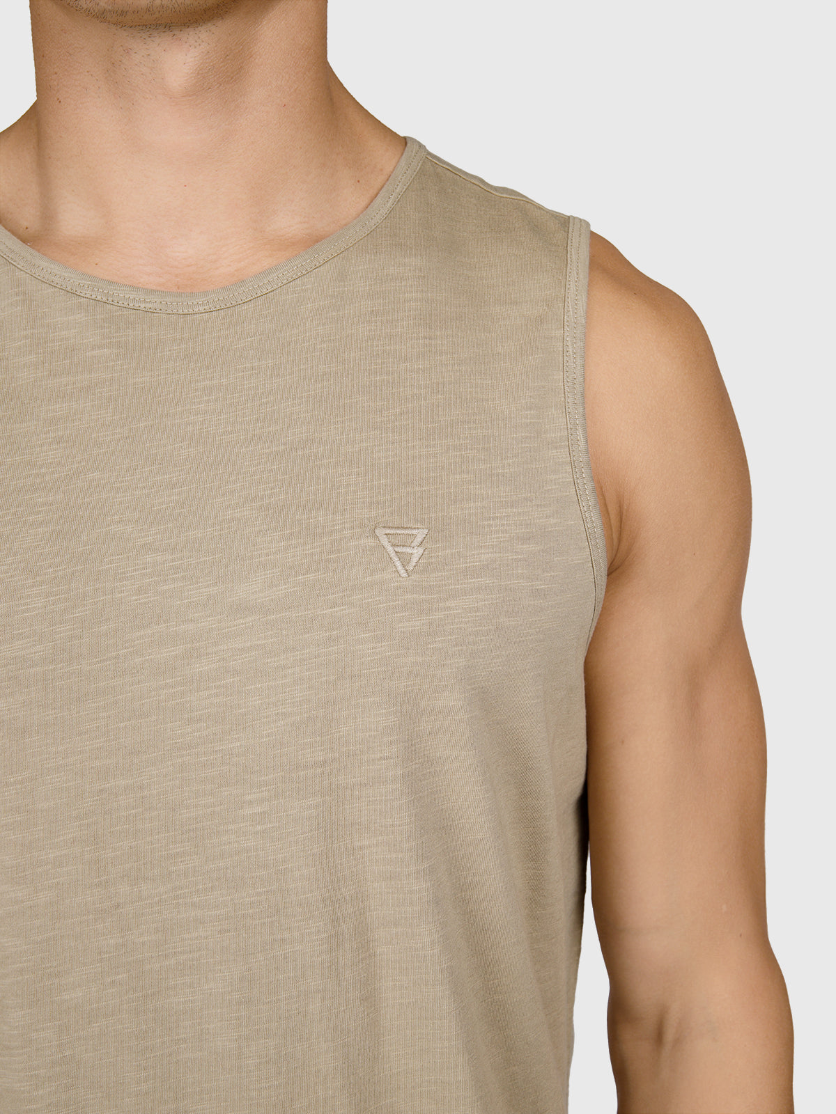 Malaku-Slub Herren Singlet | Chinchilla