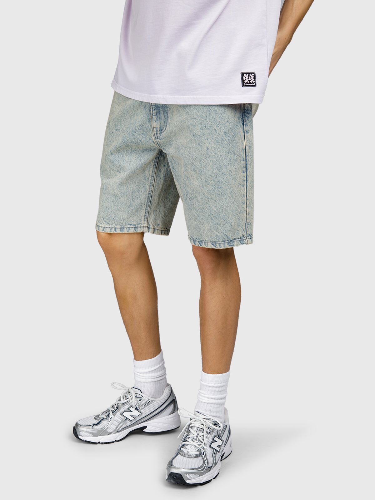 Relaxtime Heren Denim Shorts | Beige Blue Denim