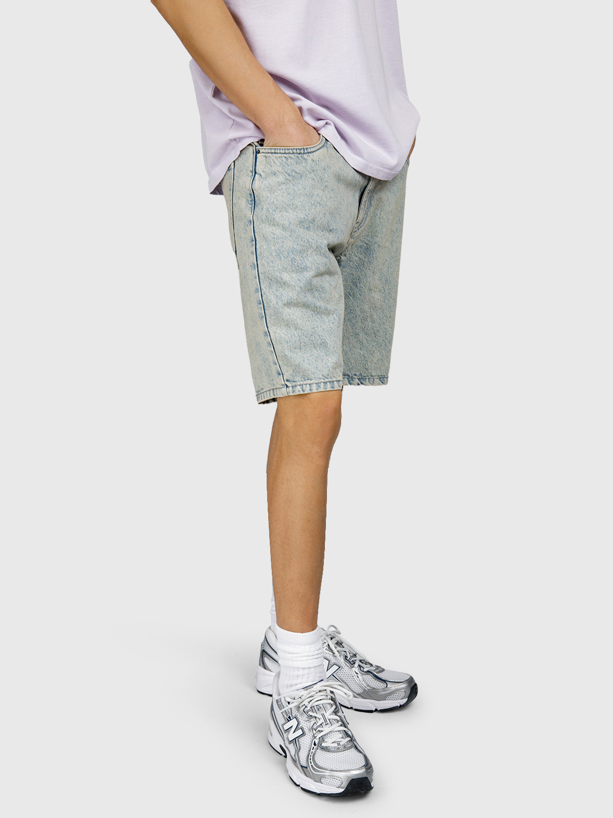 Relaxtime Heren Denim Shorts | Beige Blue Denim