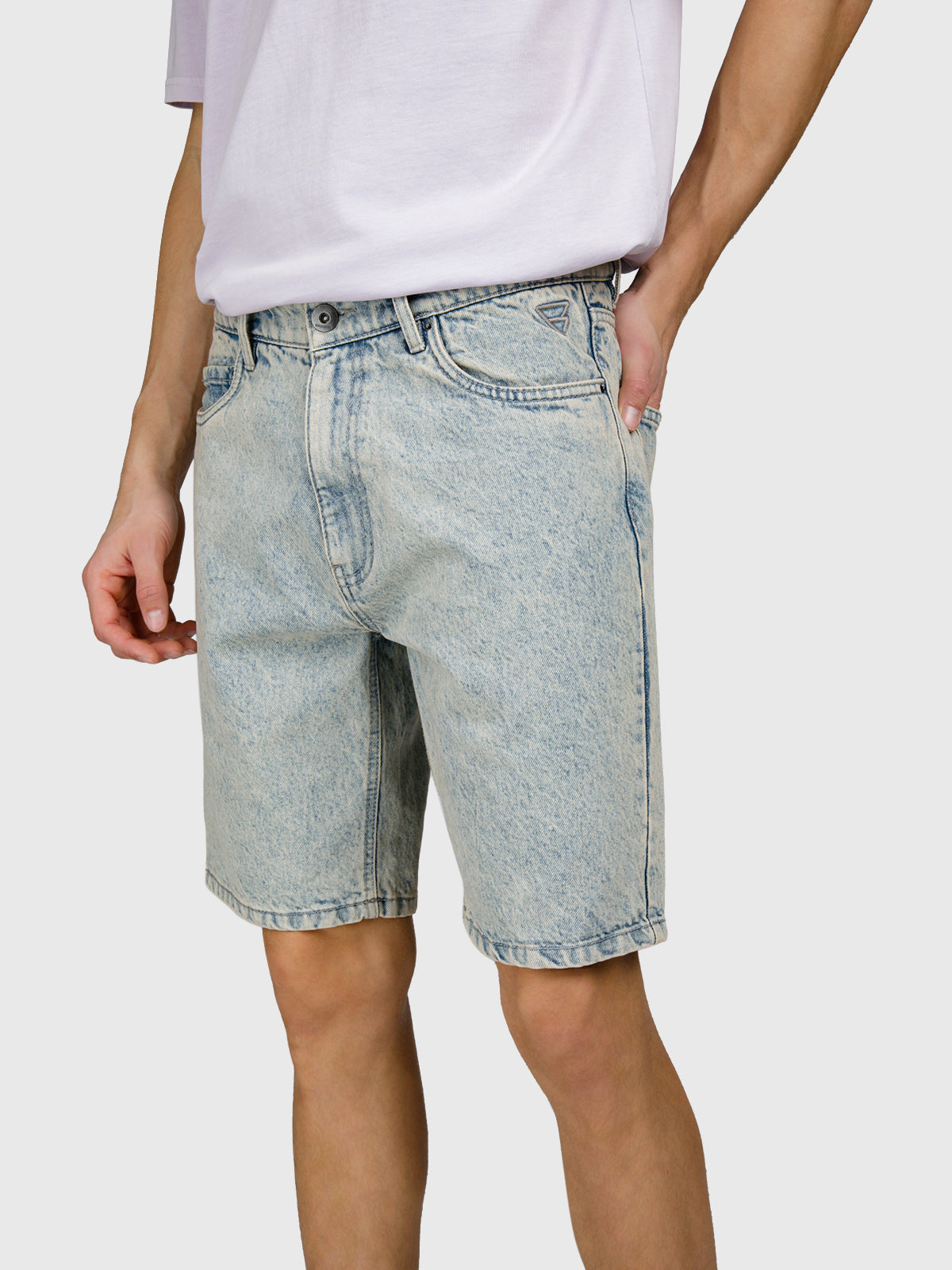 Relaxtime Heren Denim Shorts | Beige Blue Denim