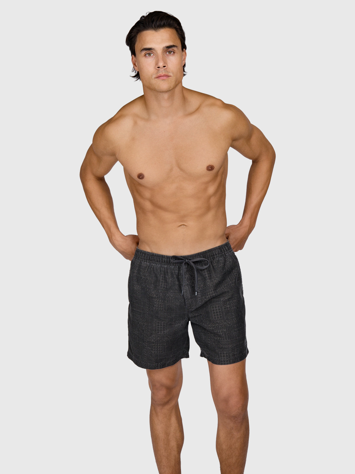 Helios-Print Herren Swim Shorts | Schwarz