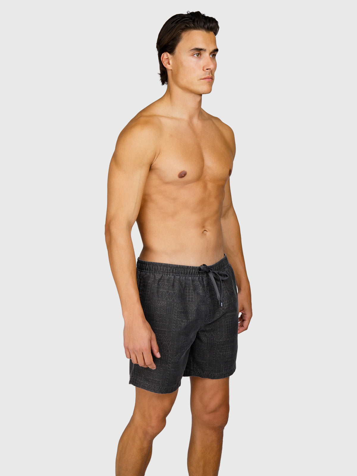 Helios-Print Men Swim Shorts | Black