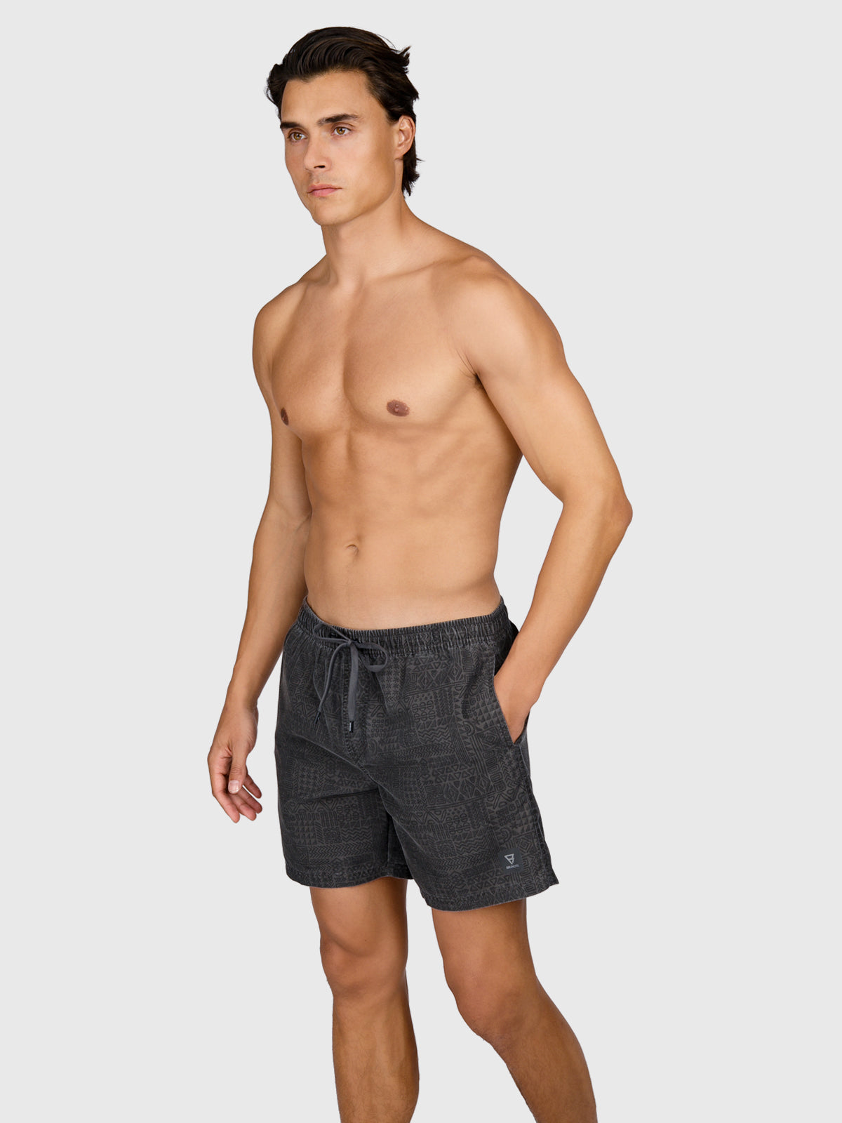 Helios-Print Heren Swim Shorts | Black