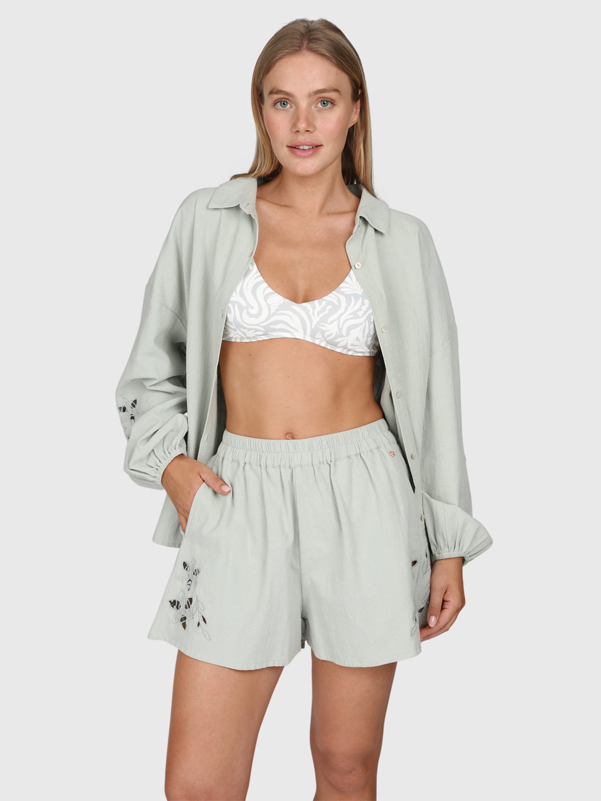 Maysa Damen Shirt | Aqua Grey