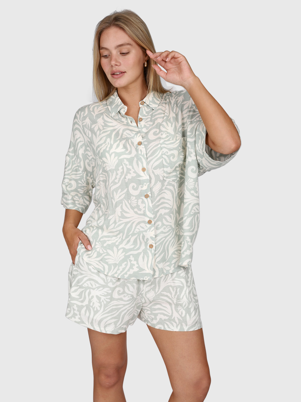 Teodhora Damen Shirt | Aqua Grey