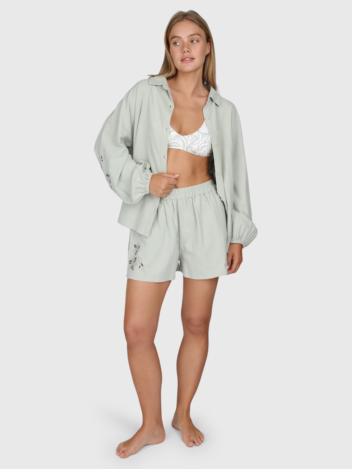 Julee Women Shorts | Aqua Grey