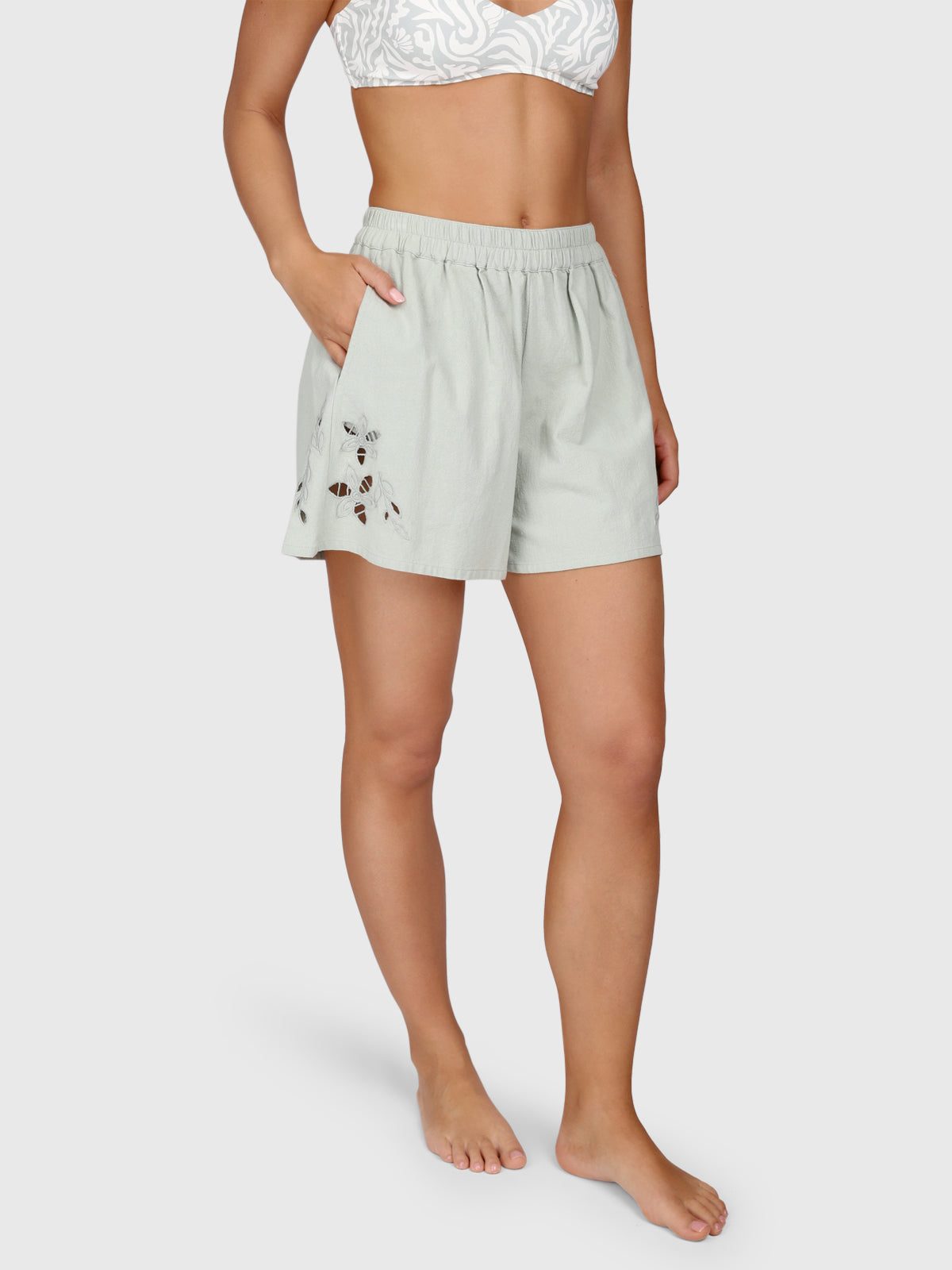 Julee Women Shorts | Aqua Grey