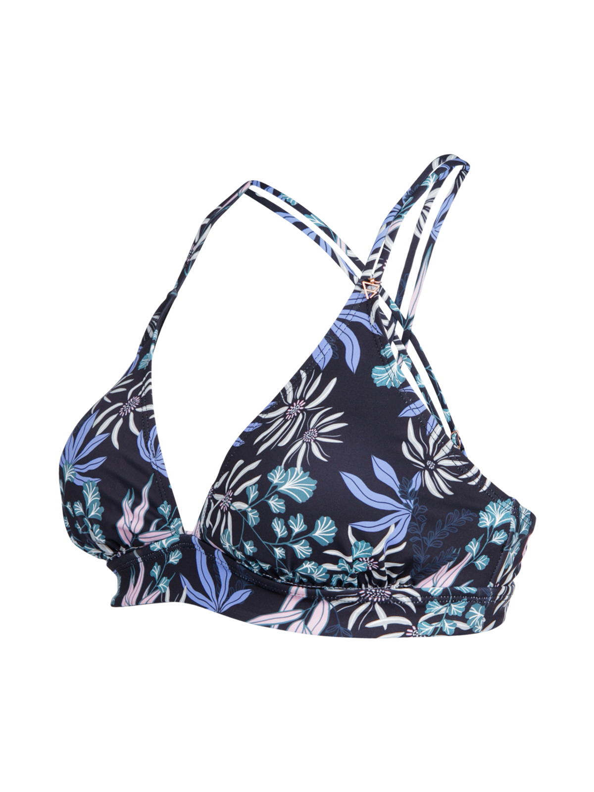 Delphinia-Print Women Bikini Top | Black