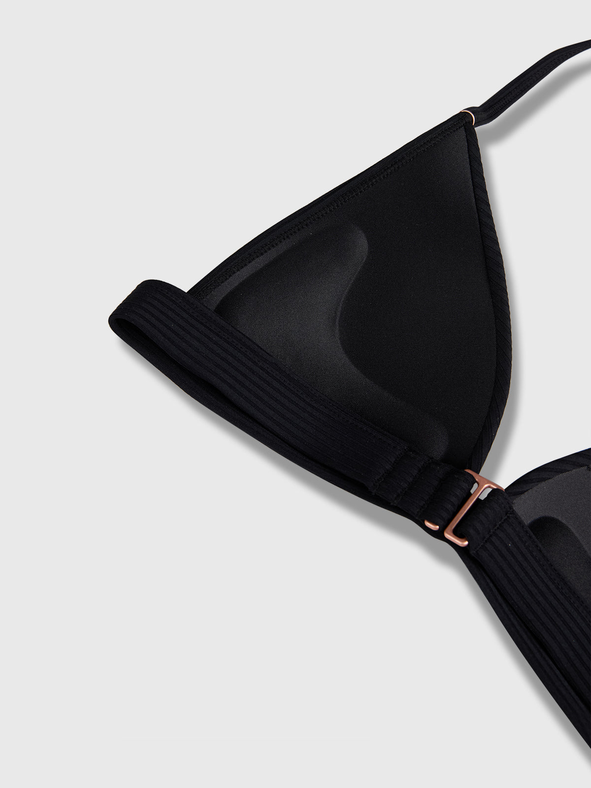 Lisselot-Rib Women Bikini Top | Black