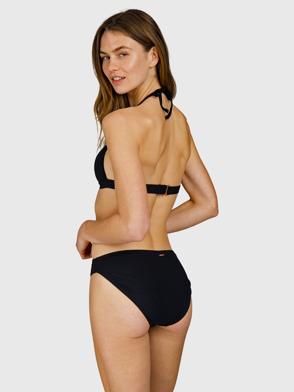 Lisselot-Rib Women Bikini Top | Black