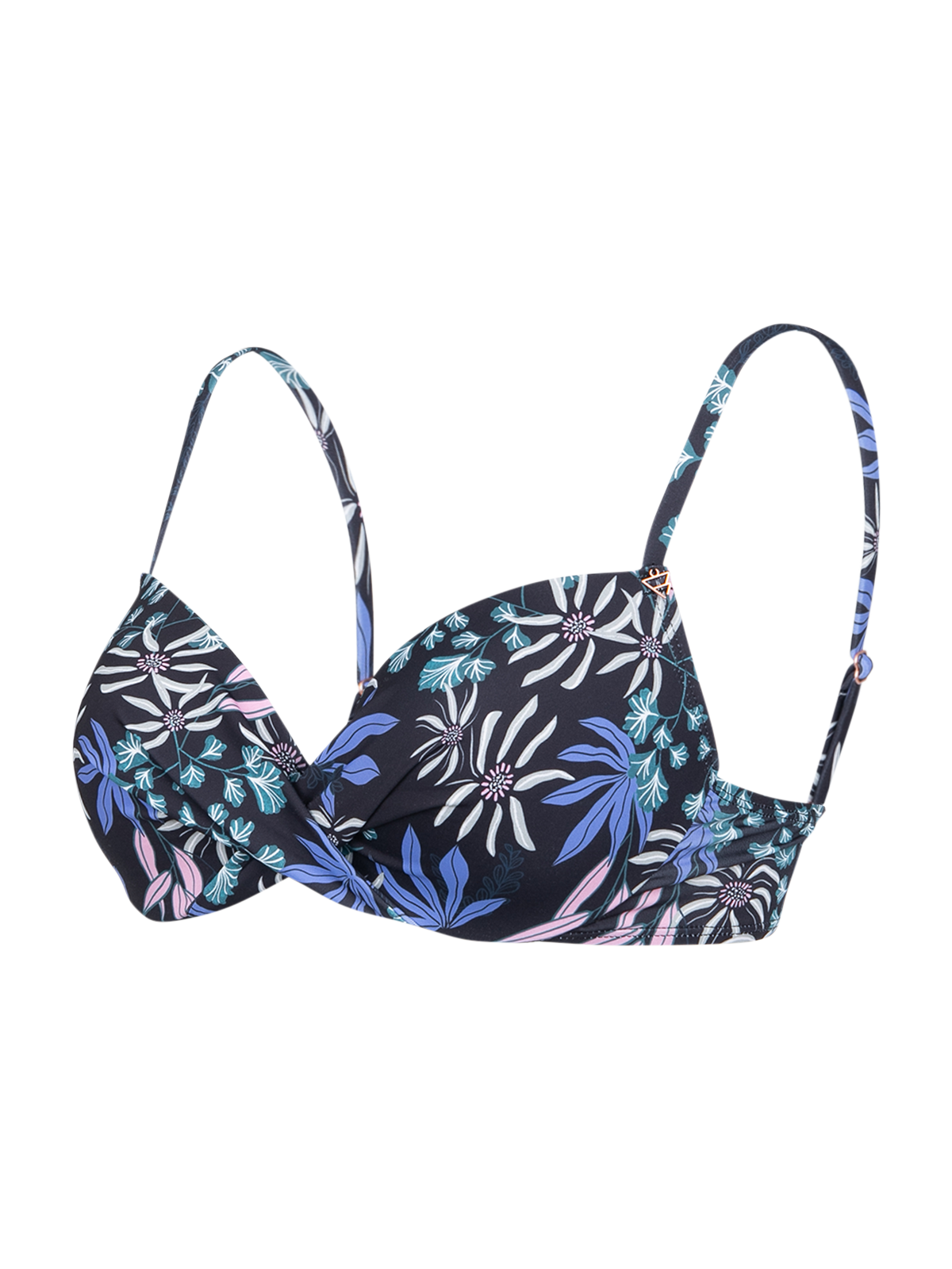 Stefana-Print Women Bikini Top | Black