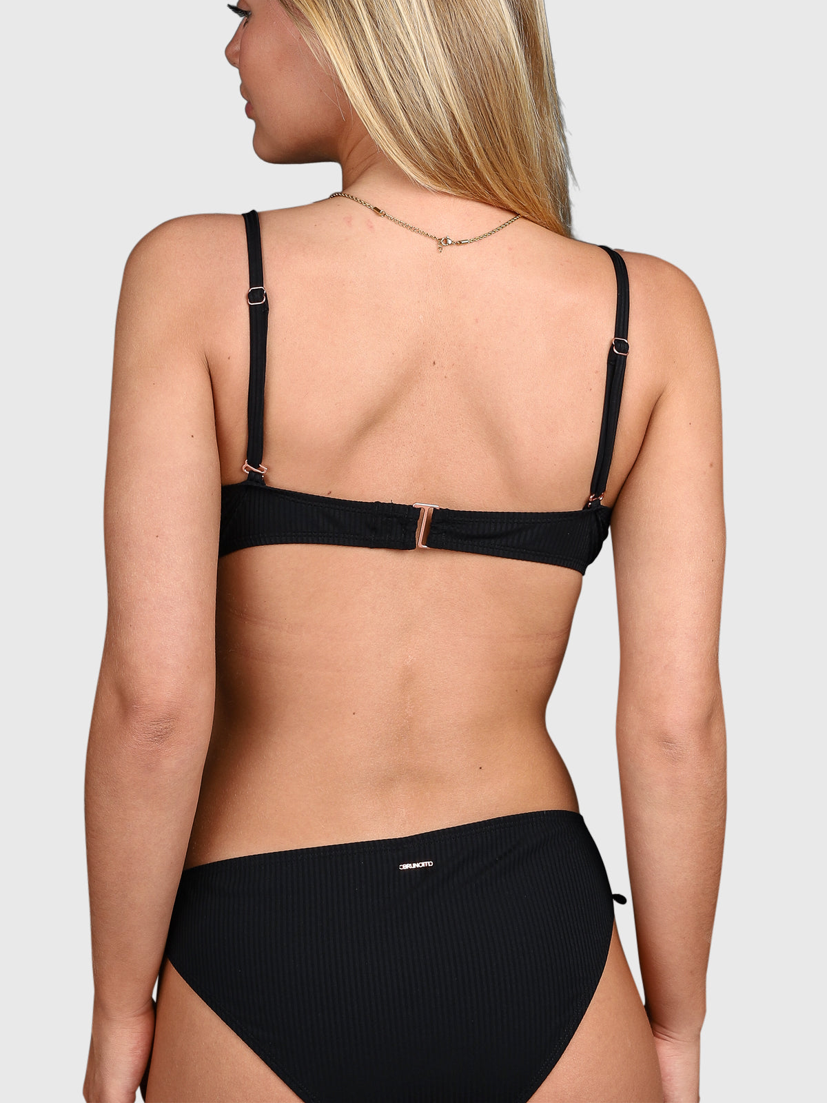 Stefana-Rib Damen Bikini Top | Schwarz
