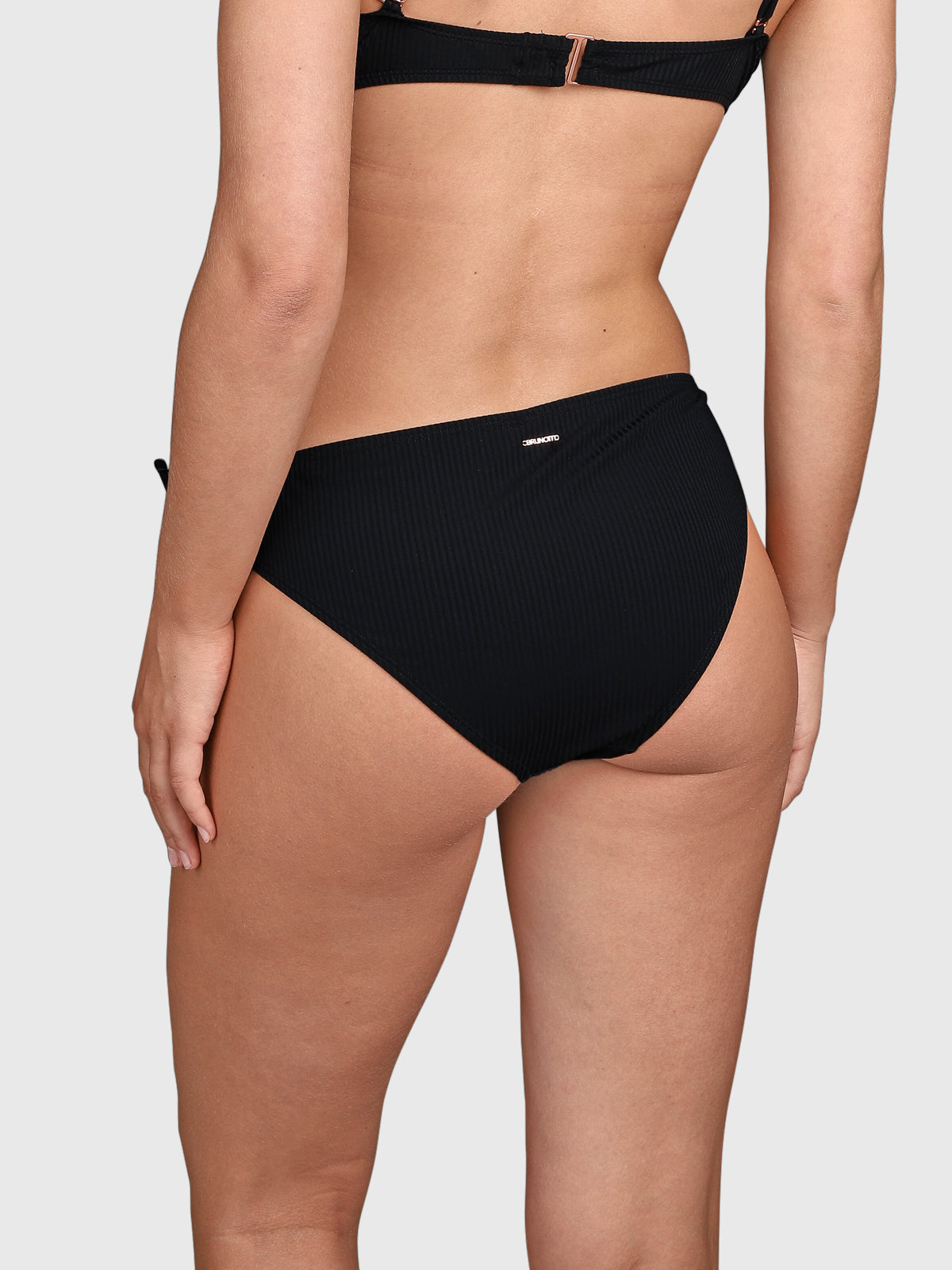 Nolestina-Rib Women Bikini Bottom | Black