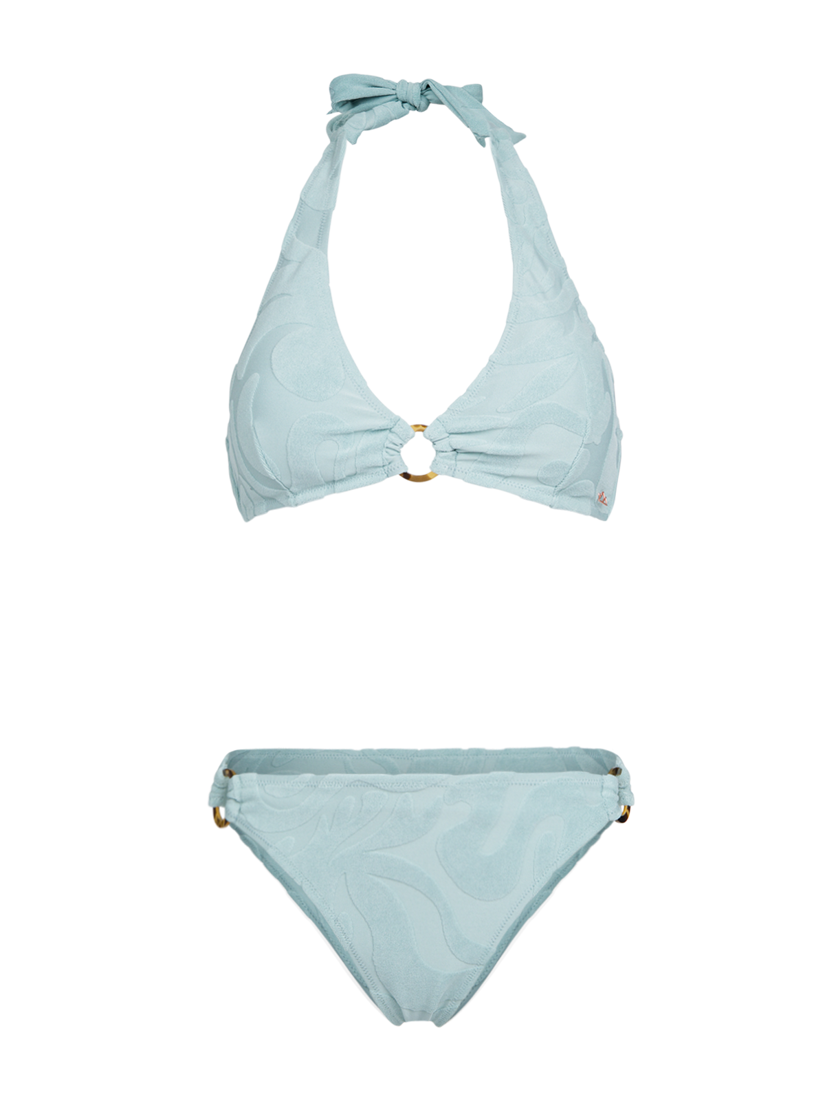 Hollymai-Jacquard Dames Bikini | Aqua Grey