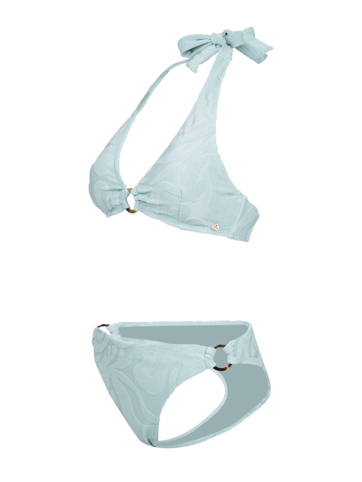 Hollymai-Jacquard Dames Bikini | Aqua Grey