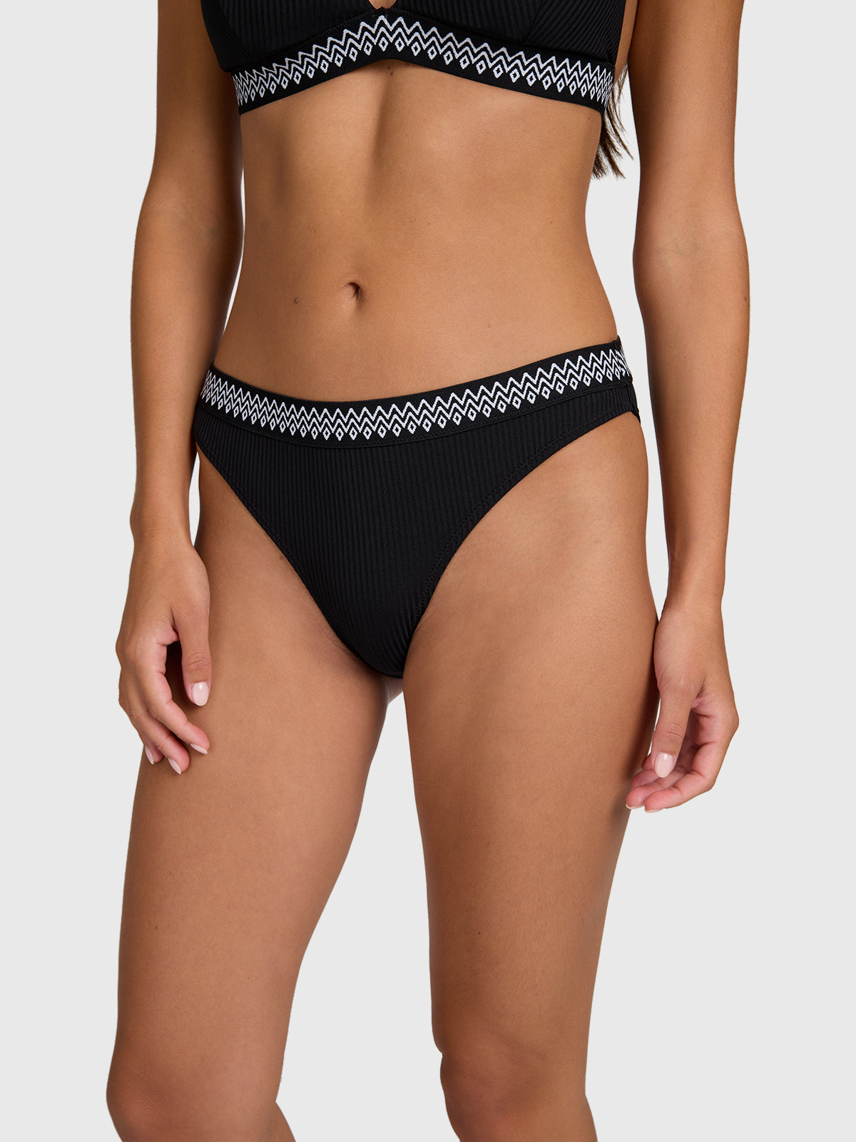 Relay-Rib Dames Bikini Bottom | Zwart