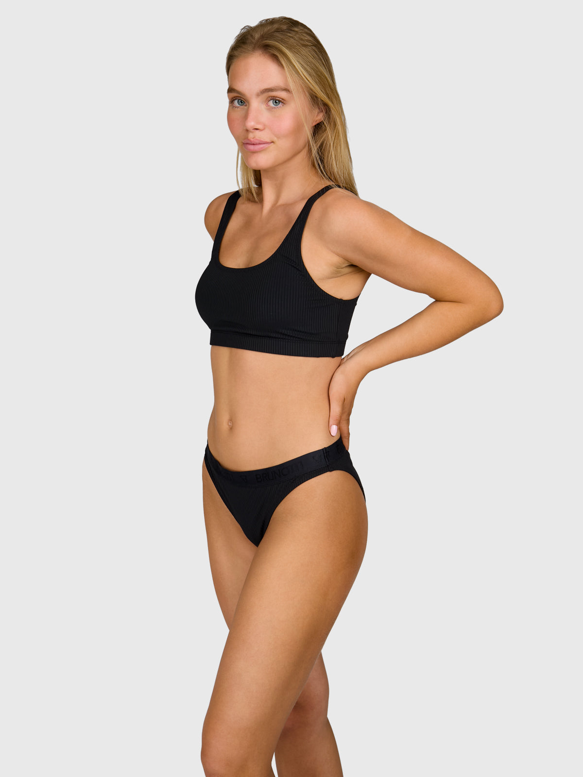 Relay-Rib Women Bikini Bottom | Black