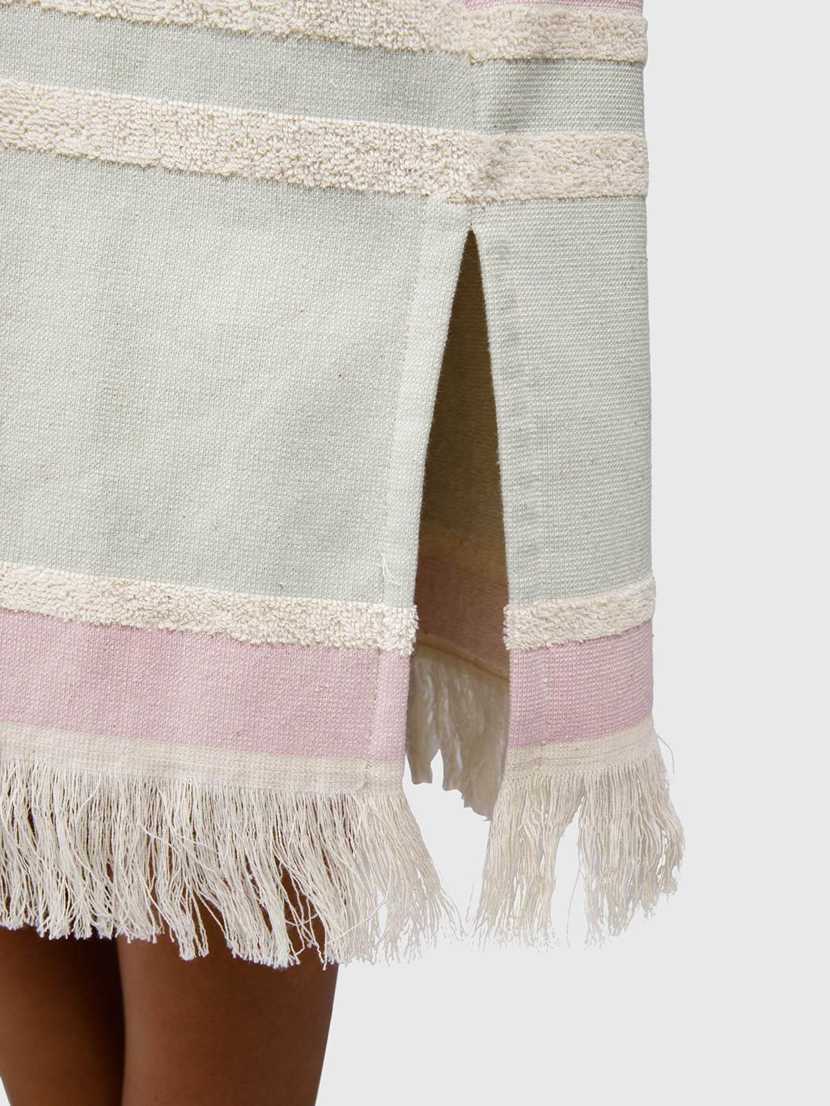 Stripey Women Poncho | Aqua Grey