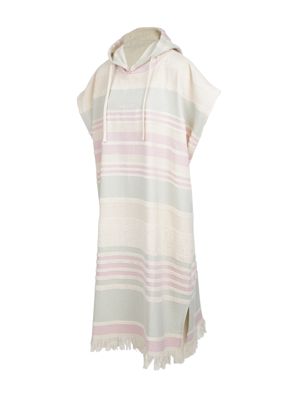 Stripey Women Poncho | Aqua Grey