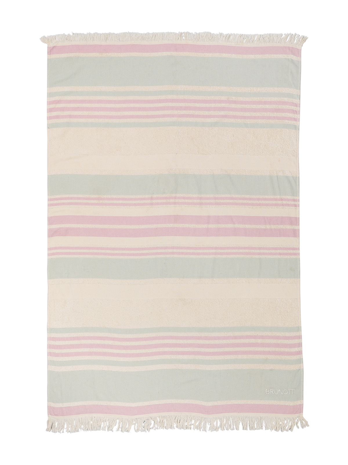 Stripey Uni Beach Towel | Aqua Grey