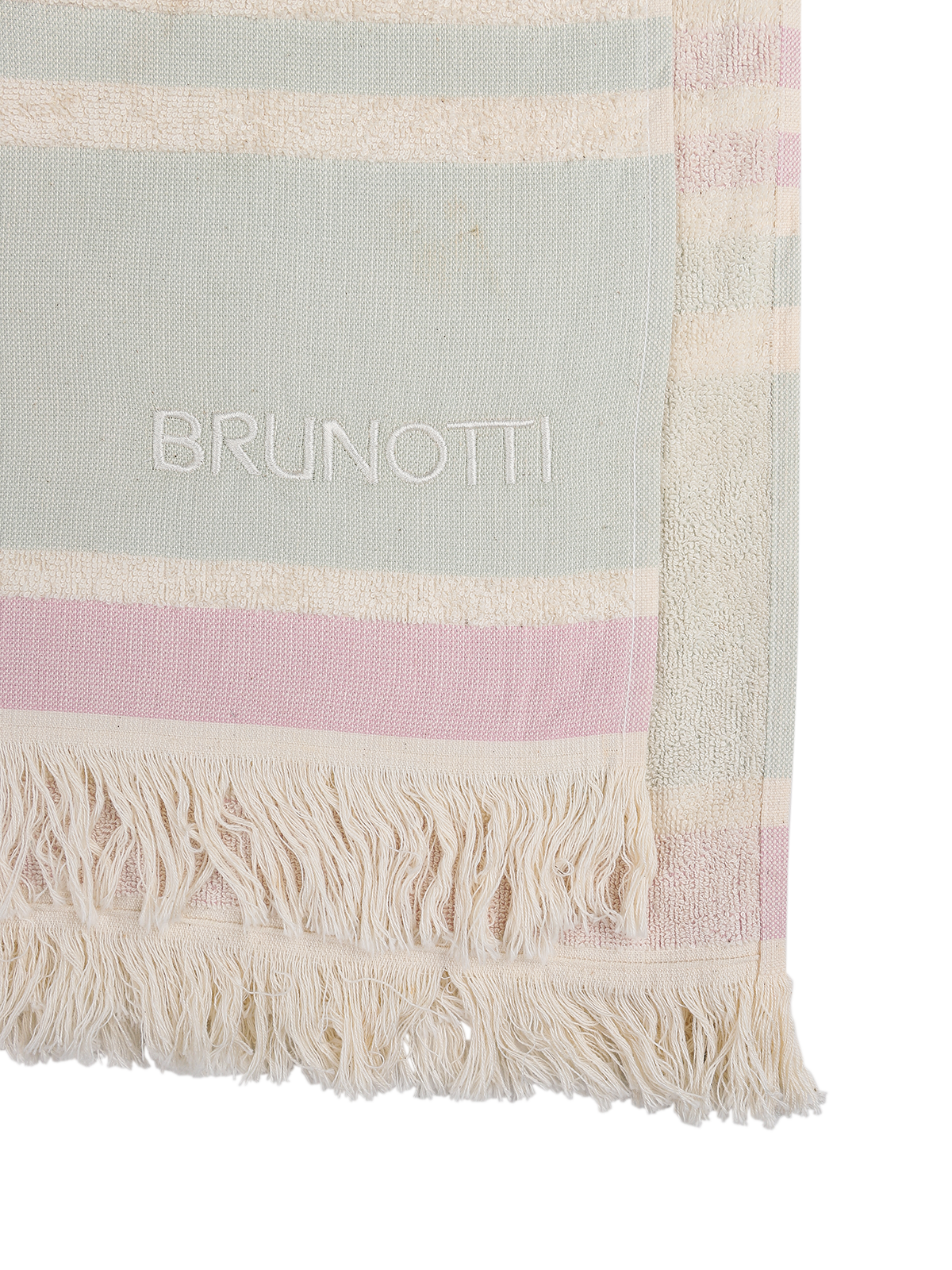 Stripey Uni Beach Towel | Aqua Grey