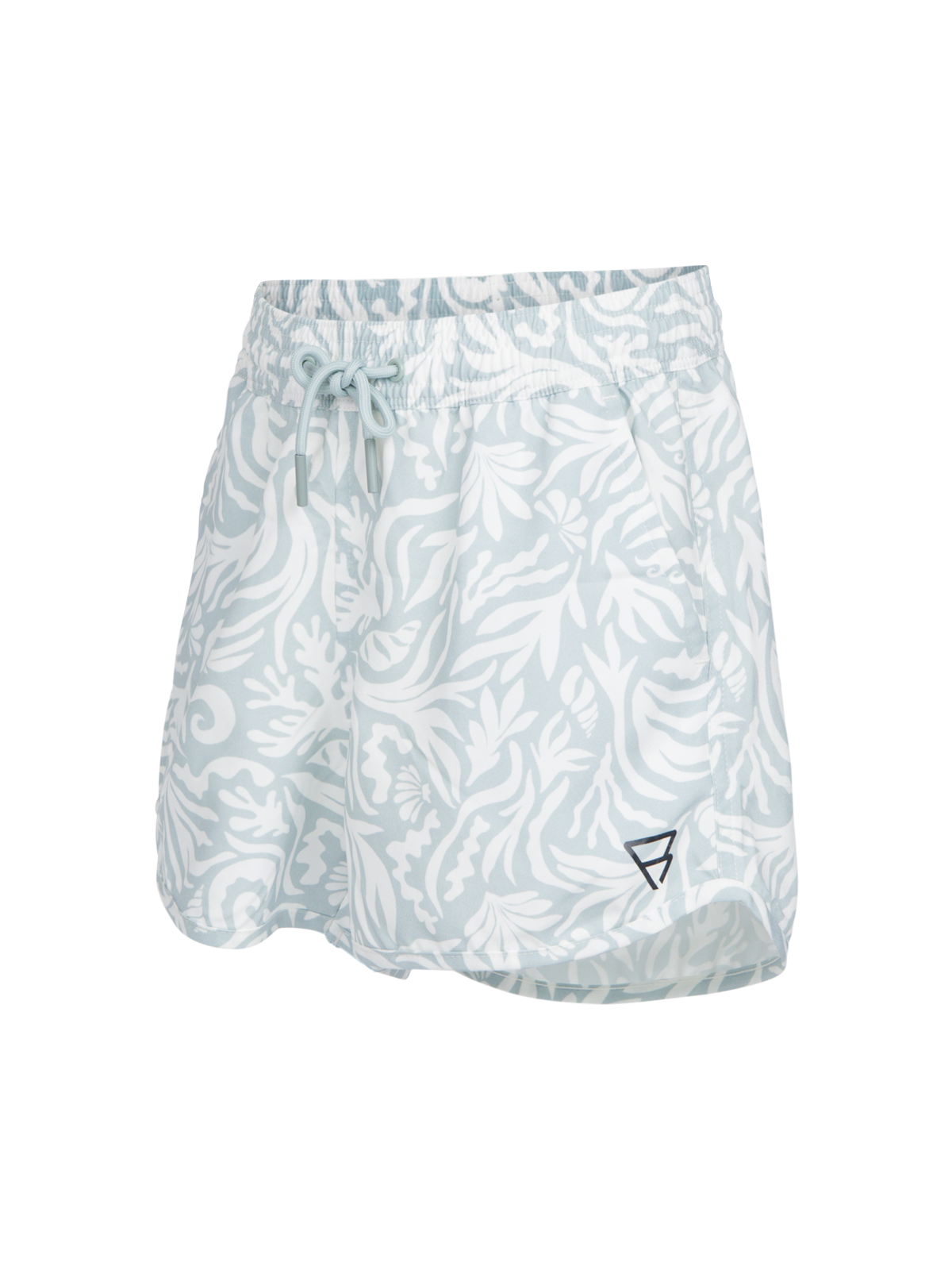 Tulya-Print Girls Swim Shorts | Aqua Grey