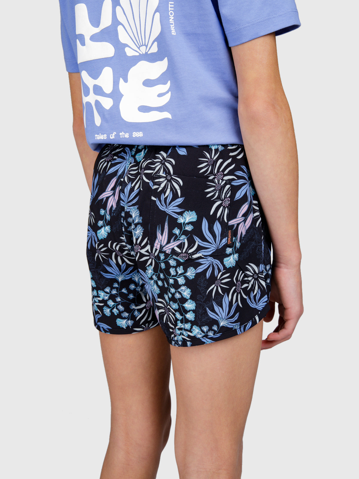 Tulya-Print Girls Swim Shorts | Black