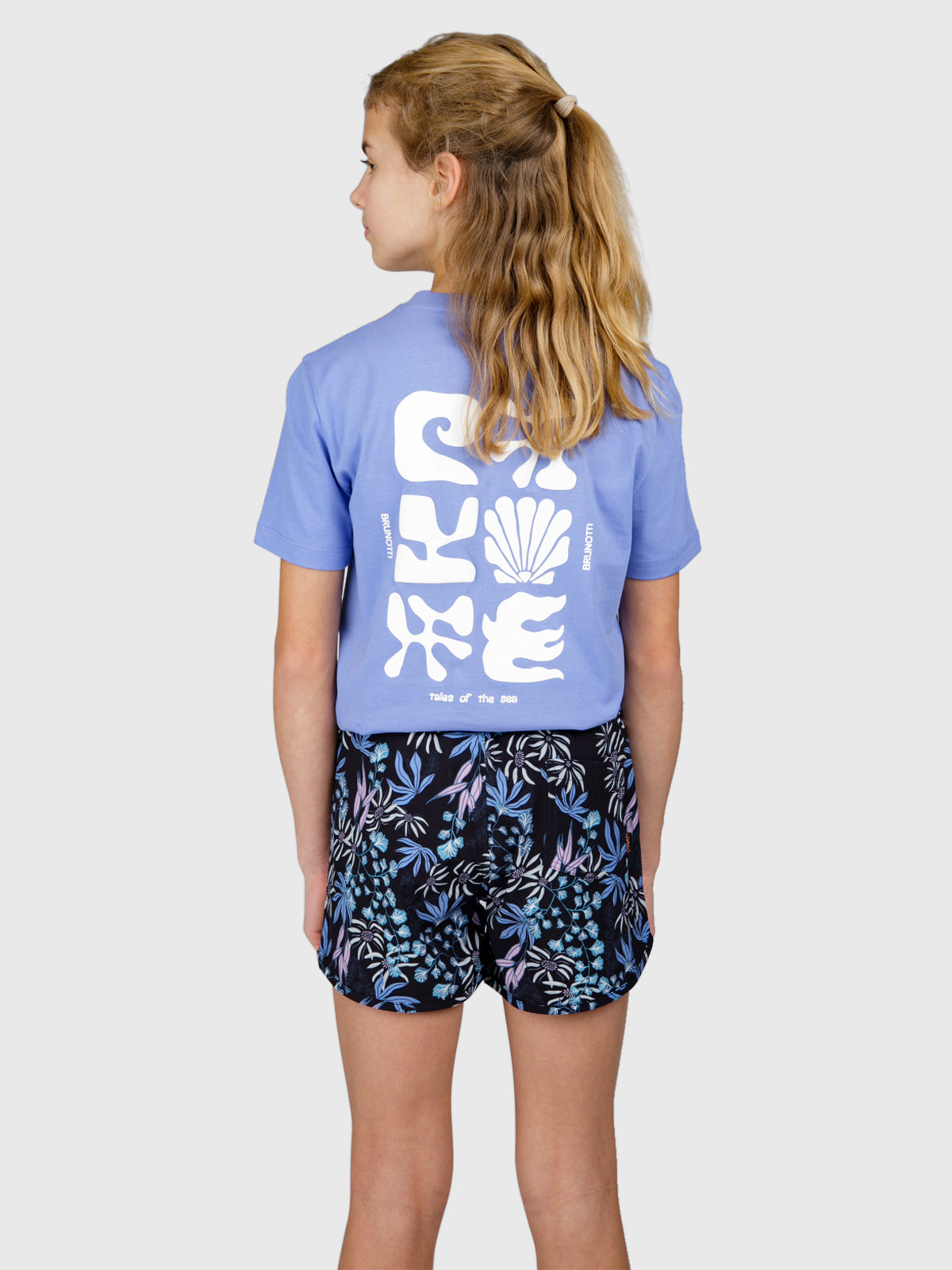 Tulya-Print Girls Swim Shorts | Black