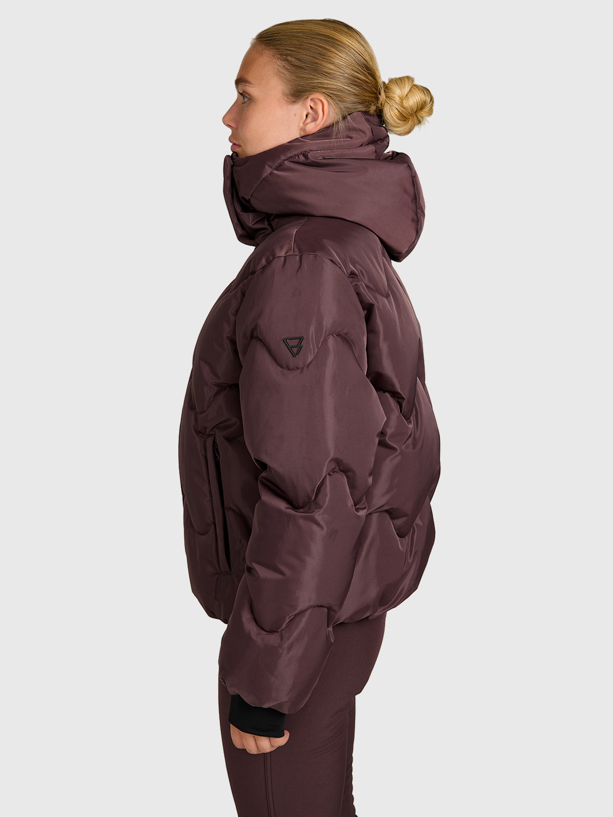Ides-Shine Women Snow Jacket | Raisin