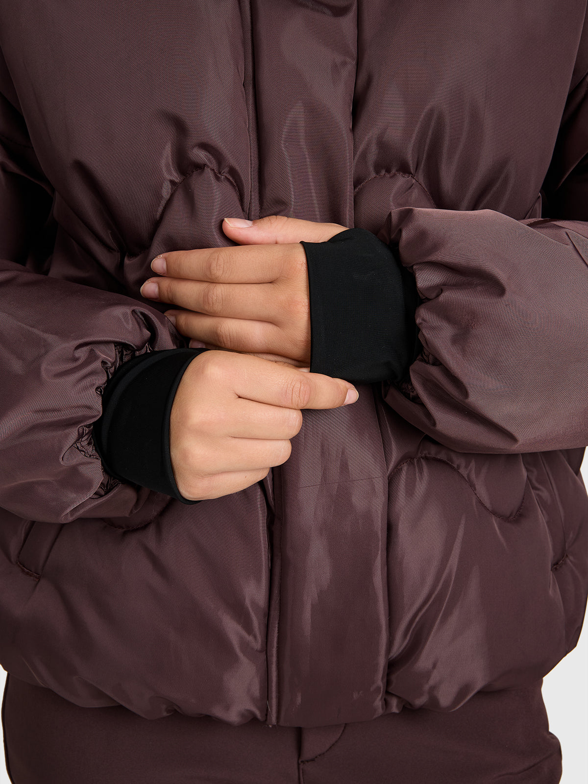 Ides-Shine Women Snow Jacket | Raisin