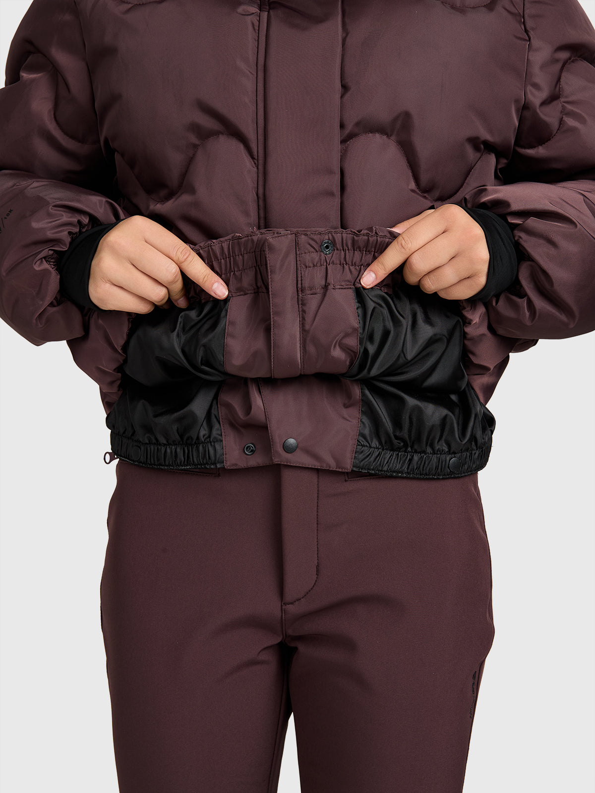 Ides-Shine Women Snow Jacket | Raisin