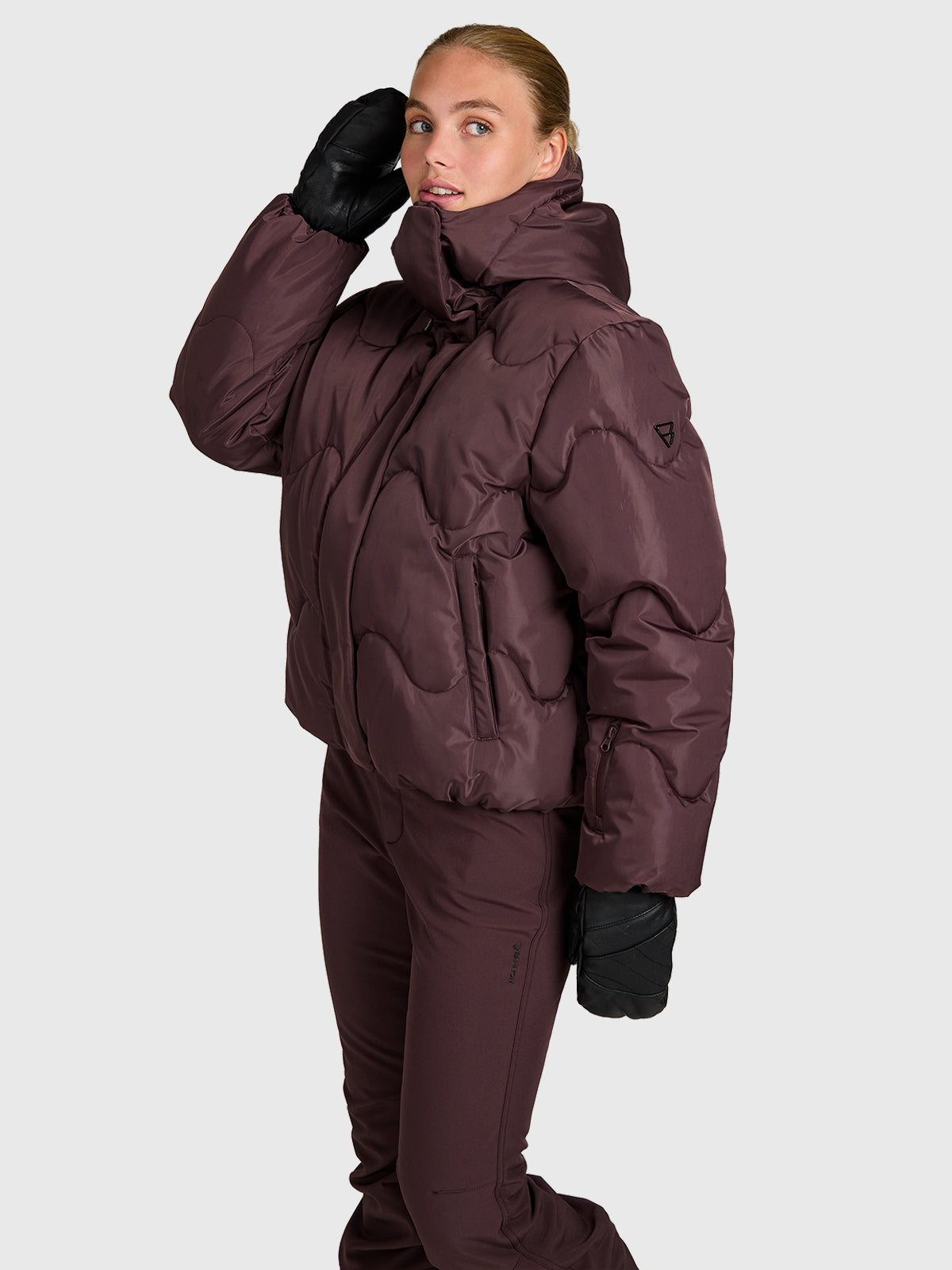 Ides-Shine Women Snow Jacket | Raisin