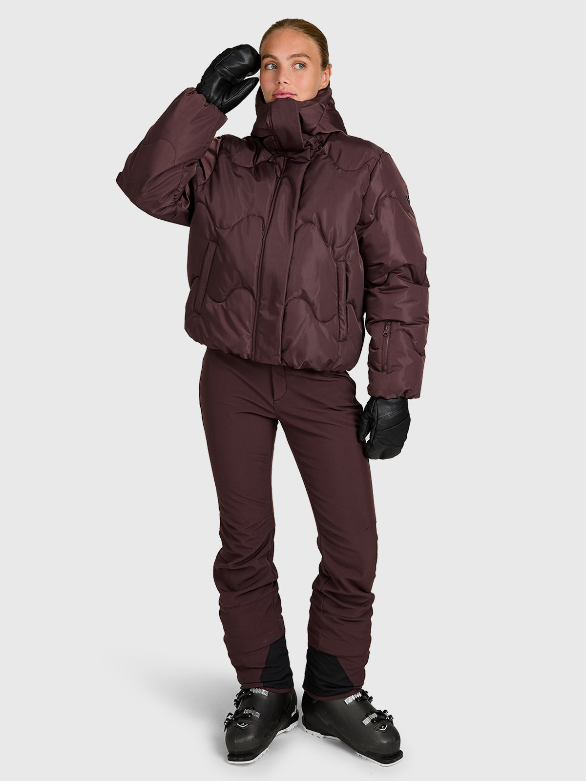 Ides-Shine Women Snow Jacket | Raisin