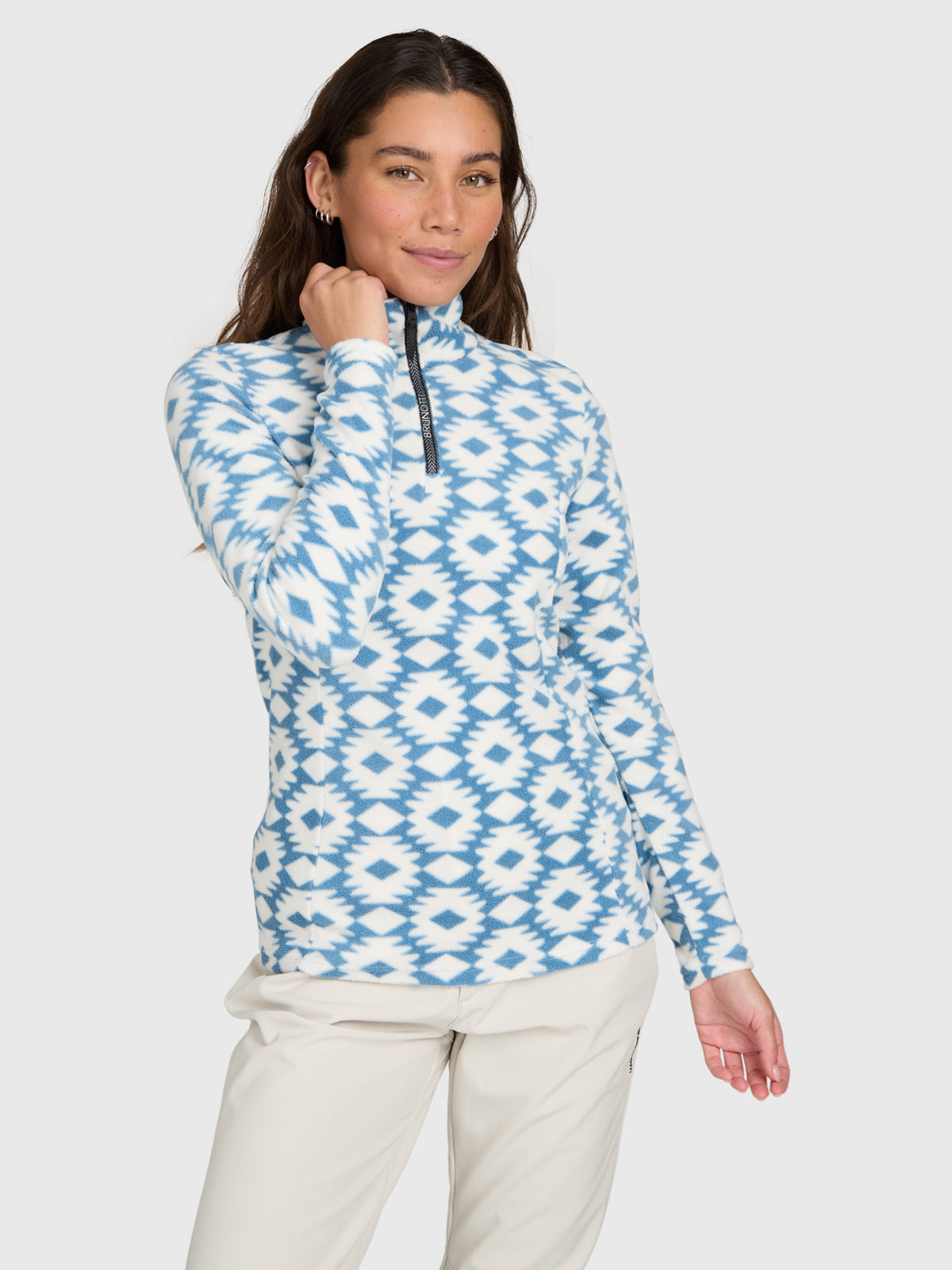 Misma-Print Women Snow Fleece | Pale Blue