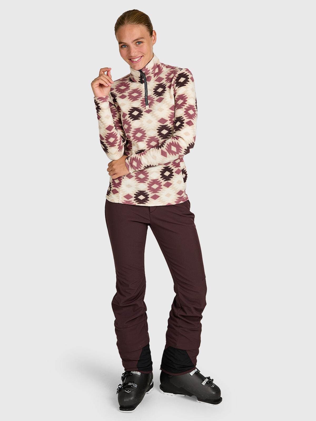 Misma-Print Women Snow Fleece | Wistful Mauve