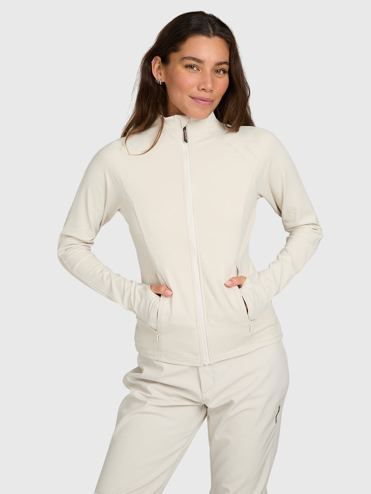 Sanna-Zip Women Snow Fleece | Moonbeam