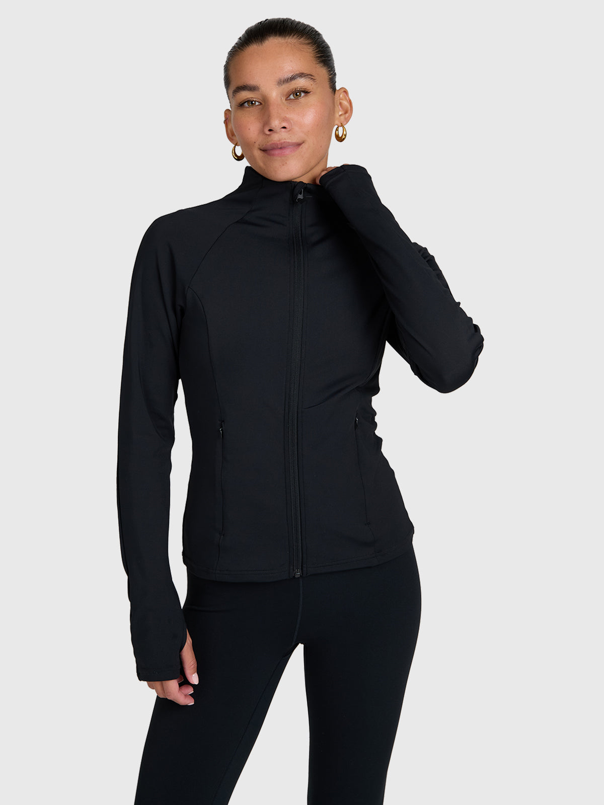 Sanna-Zip Women Snow Fleece | Black