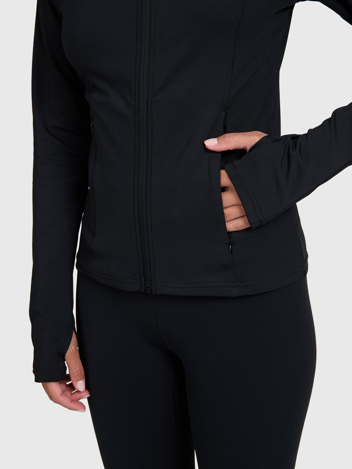 Sanna-Zip Women Snow Fleece | Black