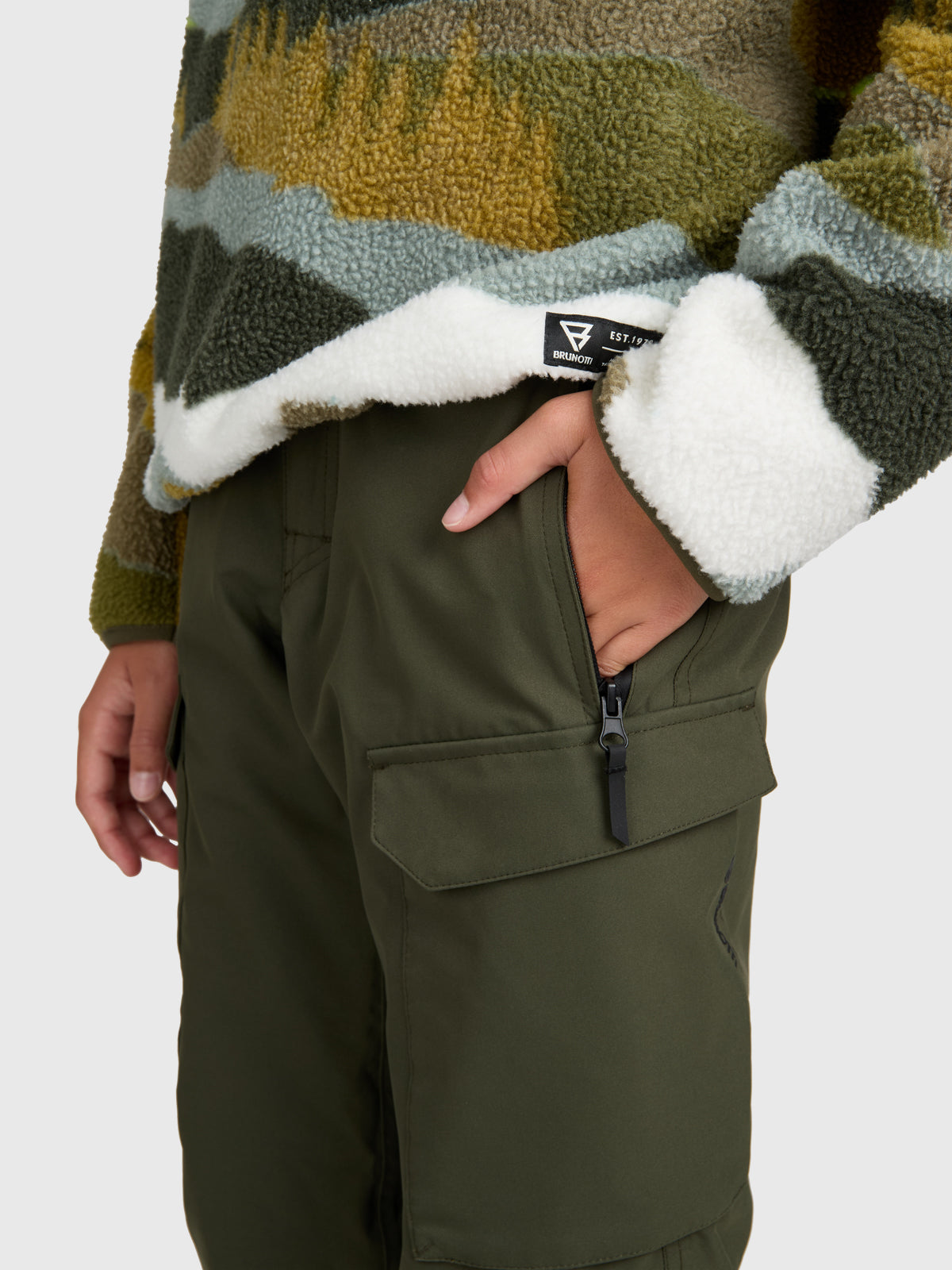 Footraily-Cargo Boys Snow Pants | Deep Green