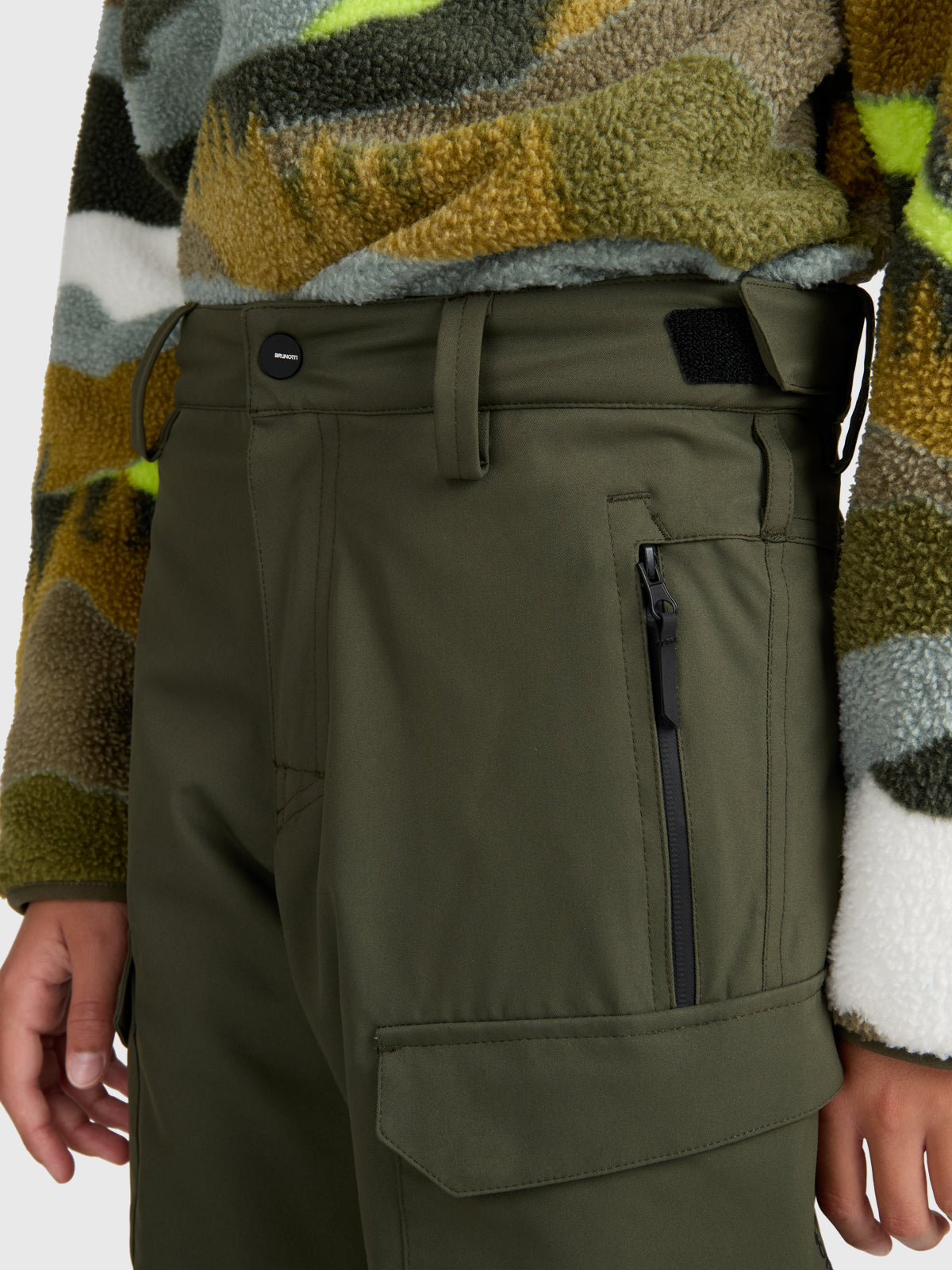 Footraily-Cargo Boys Snow Pants | Deep Green