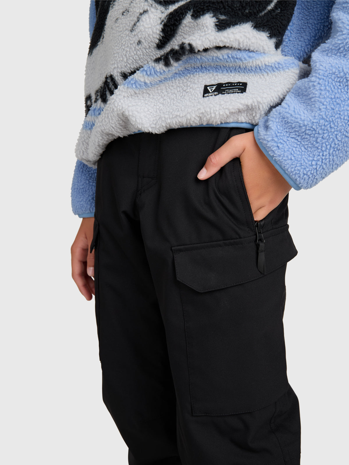 Footraily-Cargo Boys Snow Pants | Black