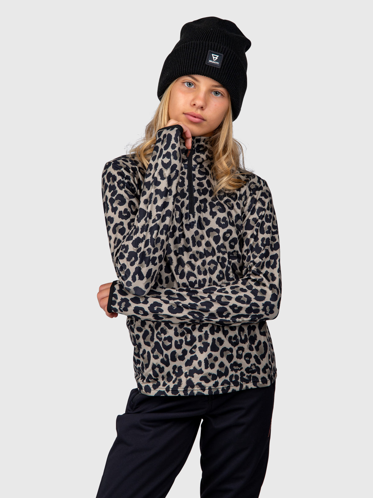 Rodiany-Print Girls Snow Fleece | Black