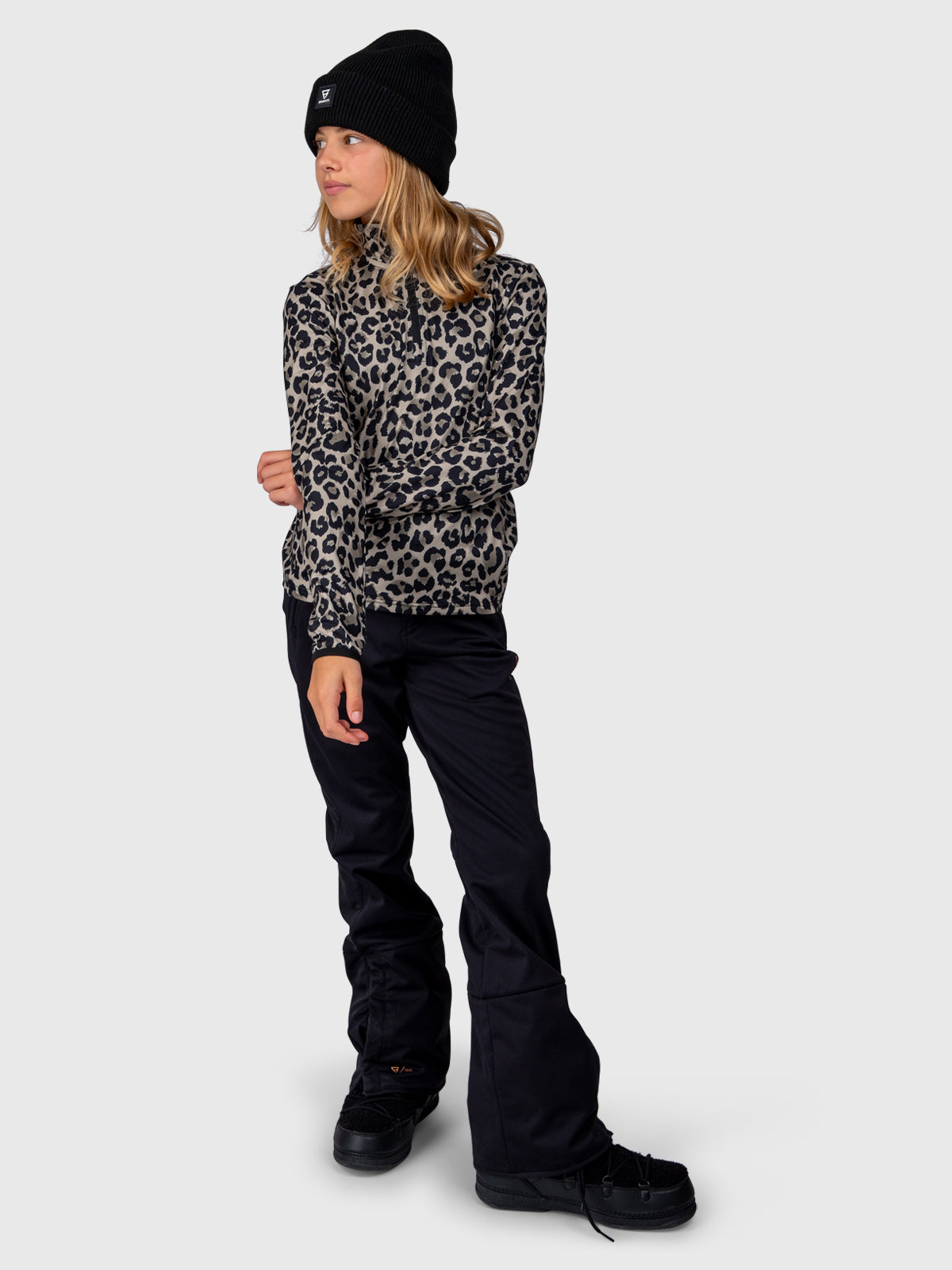 Rodiany-Print Girls Snow Fleece | Black